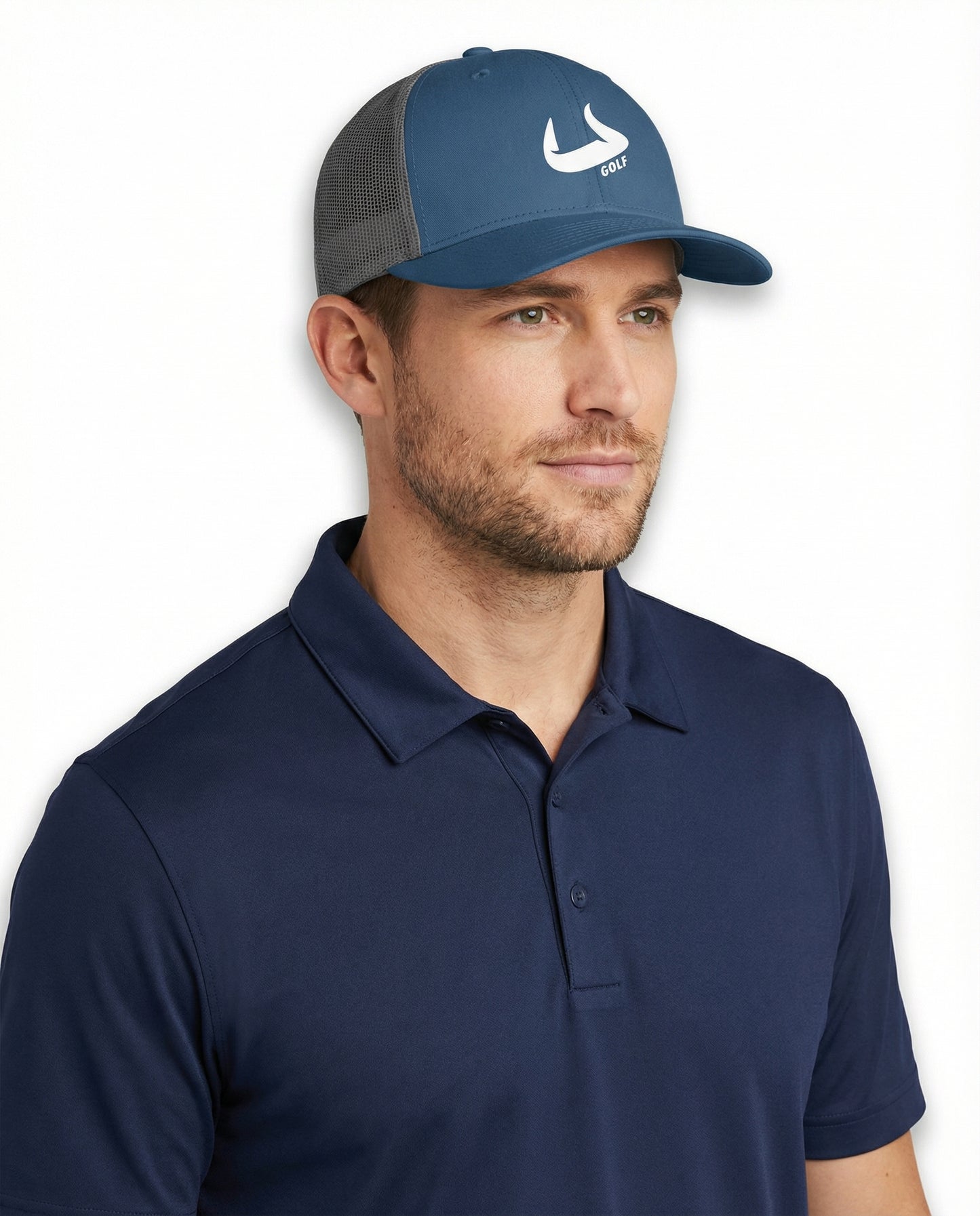 Bull Golf - Blue Gray Structured Classic Snap Back Hat | Bull