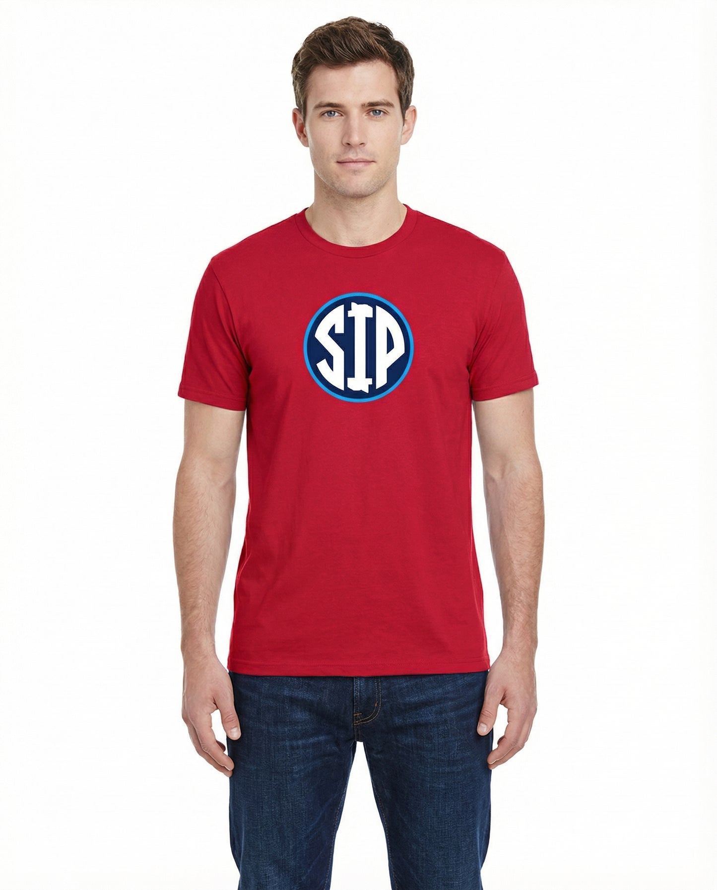 Center Circle SIP - Red Graphic Tee Adult Unisex | SIP Boyz