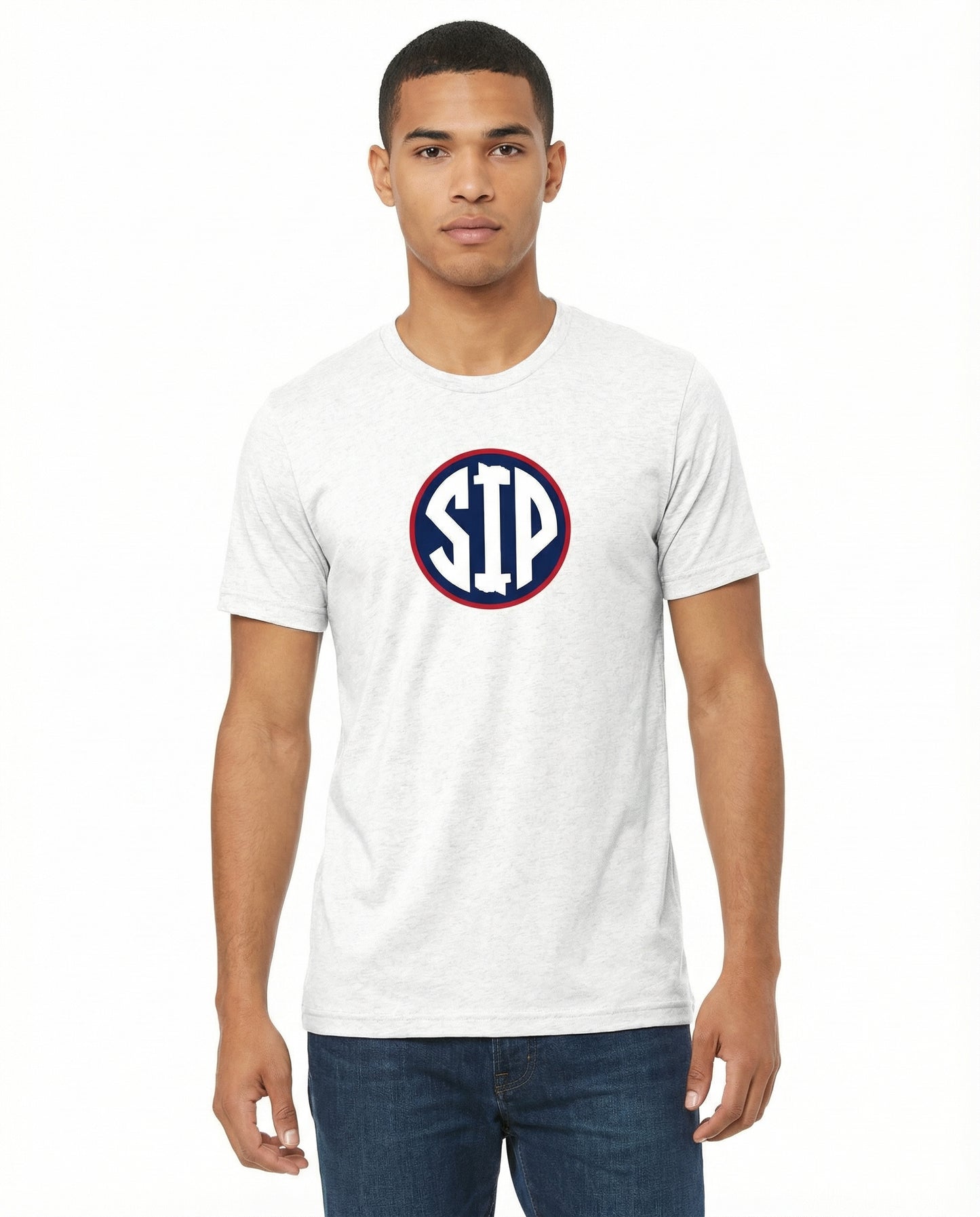 Center Circle SIP - White Graphic Tee Adult Unisex | SIP Boyz
