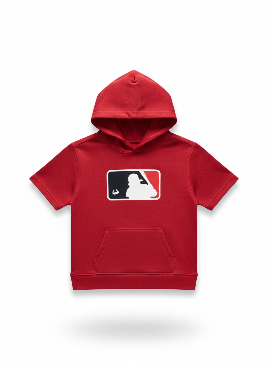 Bull Baseball - red Graphic dry fit short sleeve Hoodie Youth Unisex | SIP Boyz