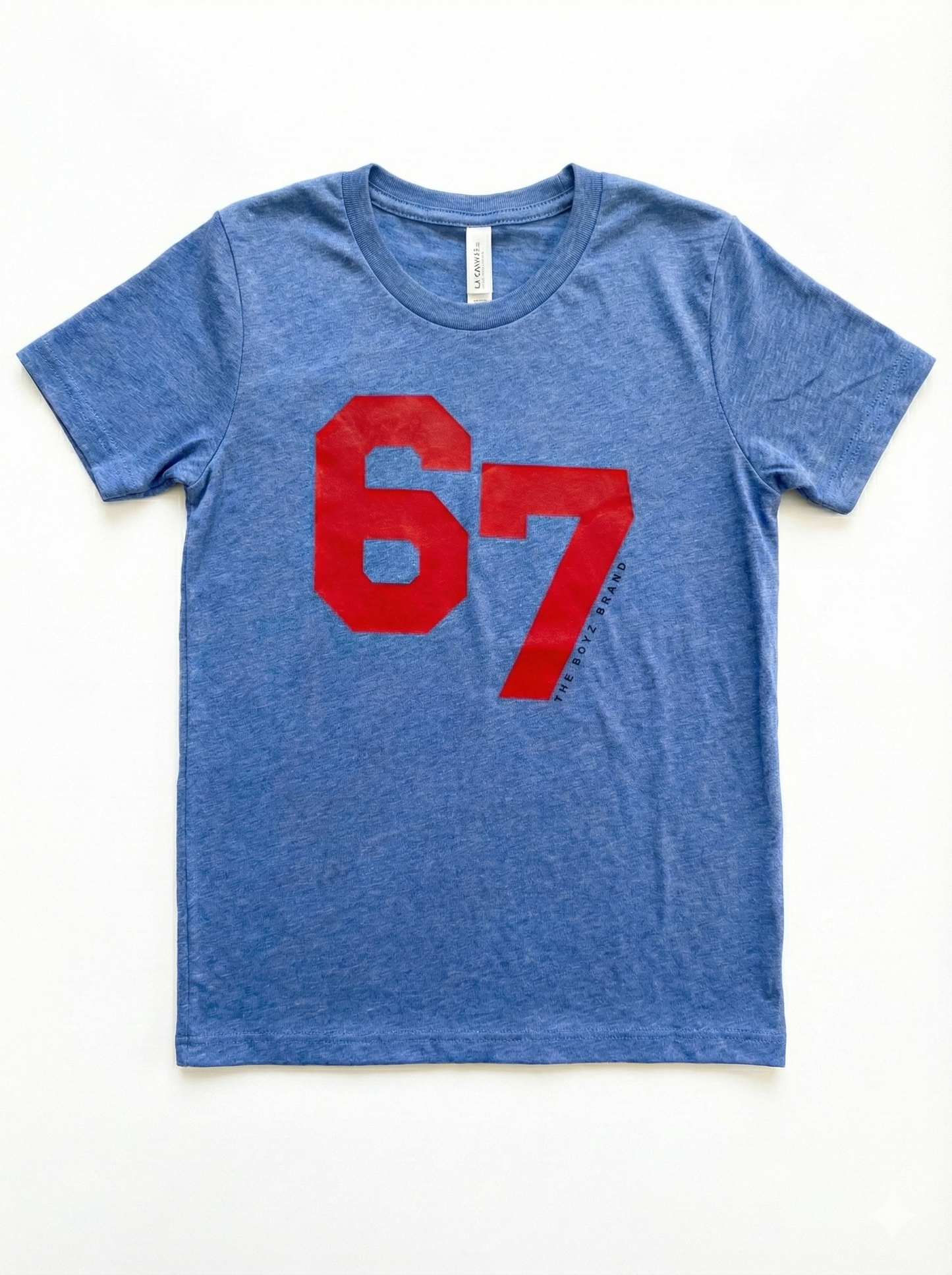 Six Seven - Blue with Red Letter Graphic Tee Youth Unisex | The Boyz Brand