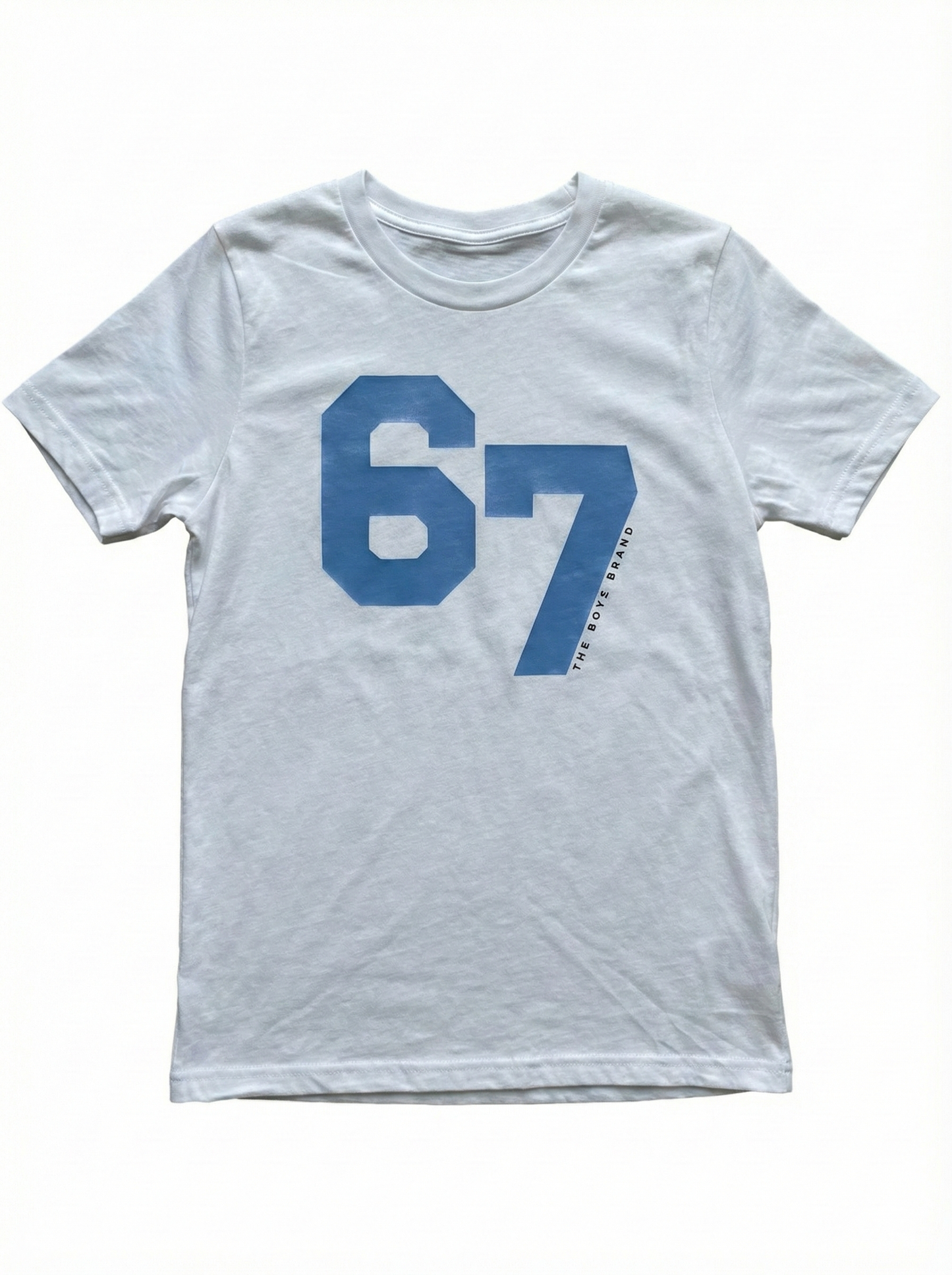 Six Seven - White with Blue Letter Graphic Tee Youth Unisex | The Boyz Brand