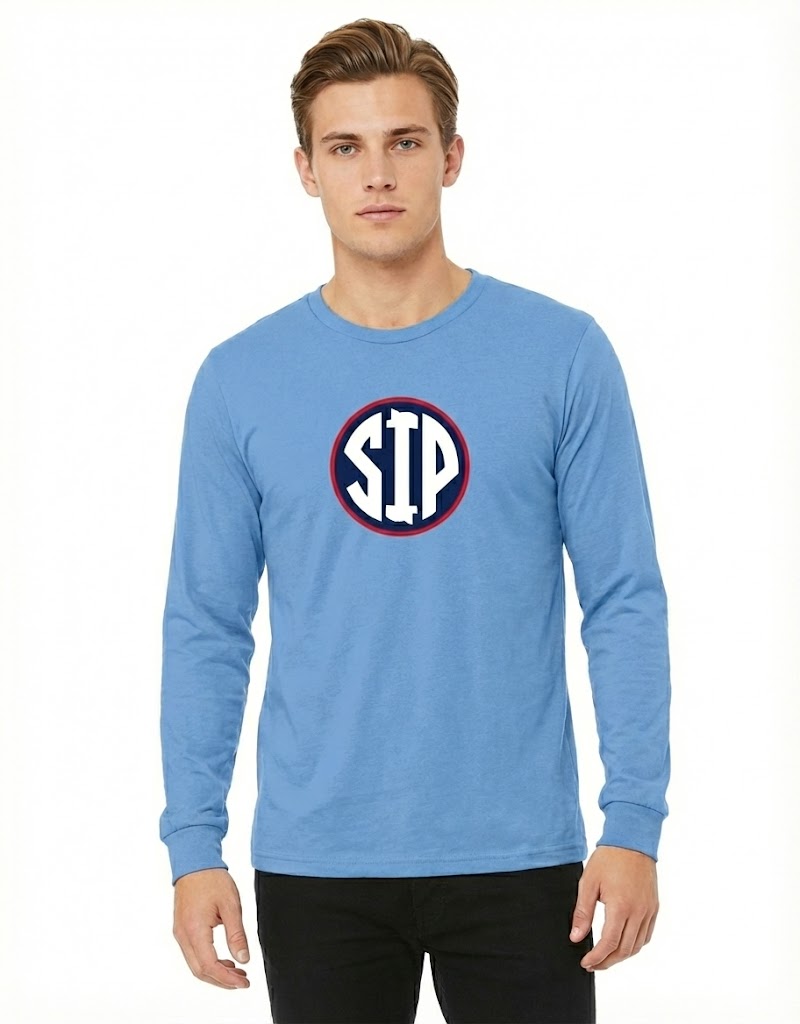 Center Circle SIP - Carolina Blue Graphic Long Sleeve Tee Adult Unisex | SIP Boyz