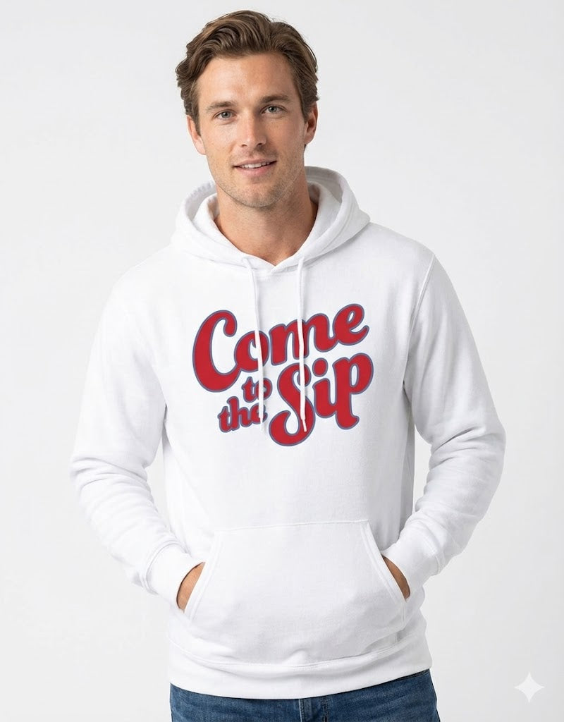 Come to the SIP - White Graphic Hoodie Adult Unisex | SIP Boyz