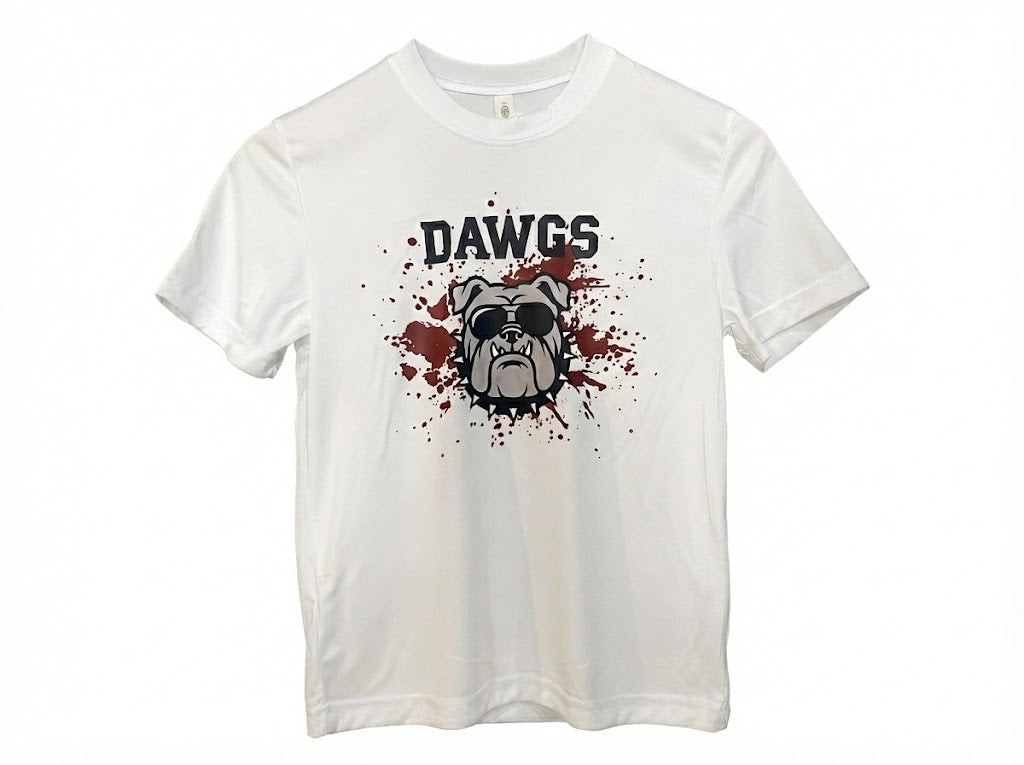 Dawg Head - White Graphic Dry Fit Tee Youth Unisex | SIP Boyz