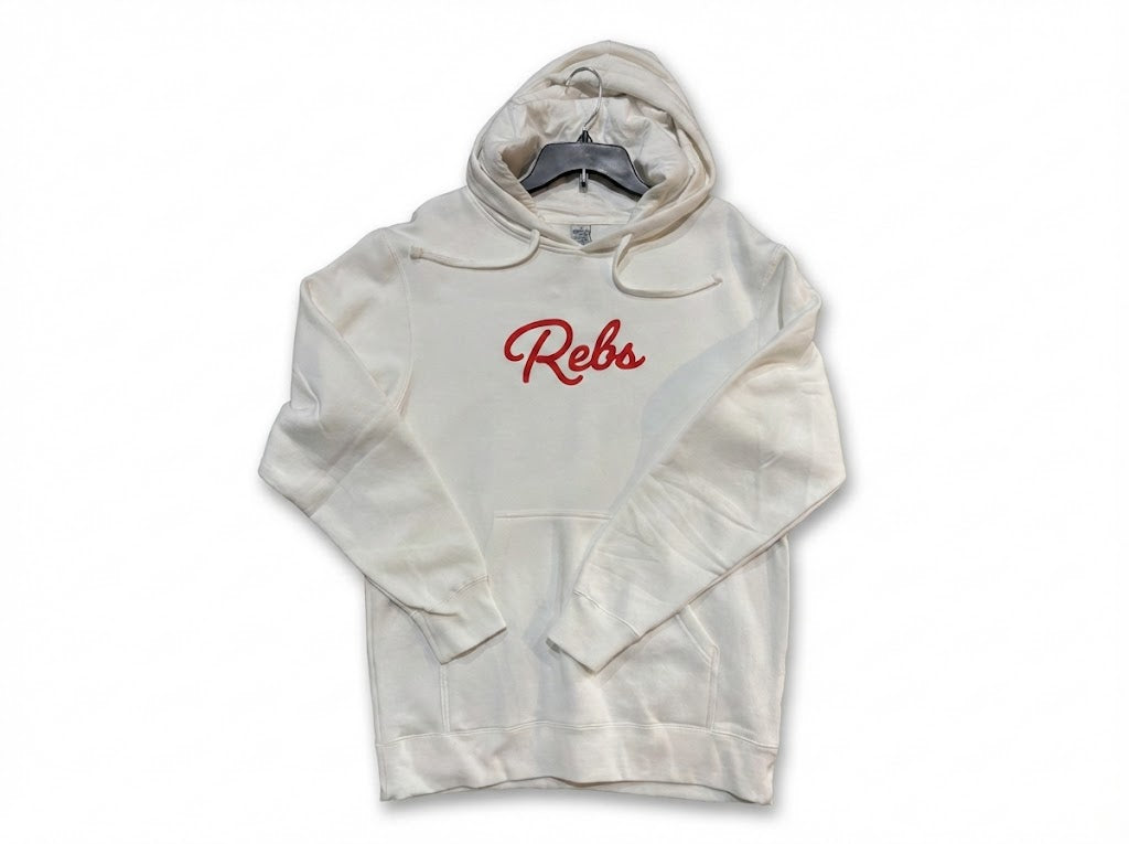 Rebs Red Script - White Graphic Hoodie Adult Unisex | SIP Boyz