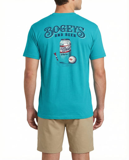 Bogeys and Beer - Teal Graphic Tee Adult Unisex | Bull