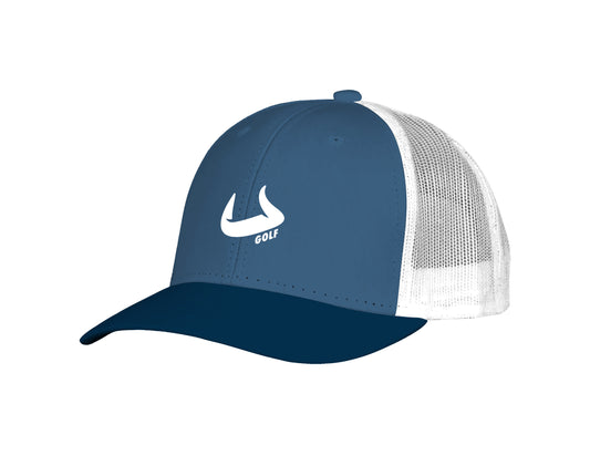 Bull Golf - Denim Navy and White Structured Classic Snap Back Hat | Bull