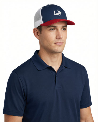 Bull Golf - Red White and Blue Structured Classic Snap Back Hat | Bull