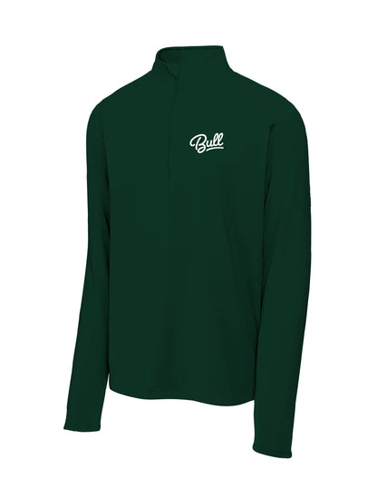Bull Script - Green Performance Quarter Zip Adult Unisex | SIP Boyz