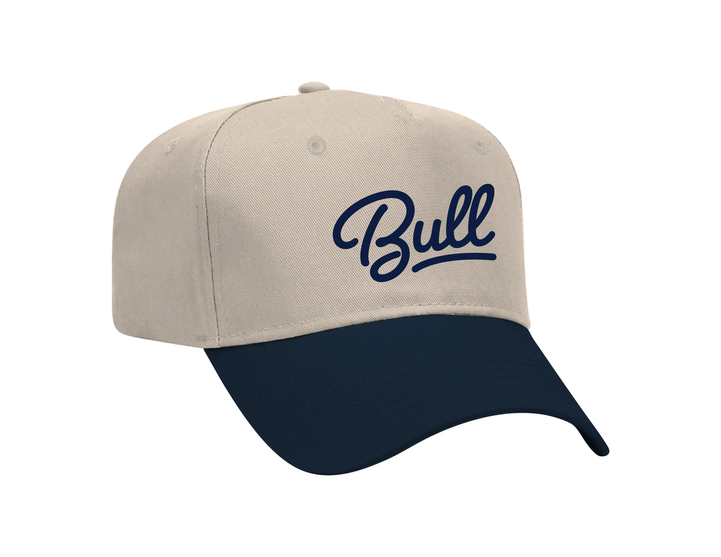 Bull Script - Embroidered Khaki Otto Classic Snap Back Hat | Bull