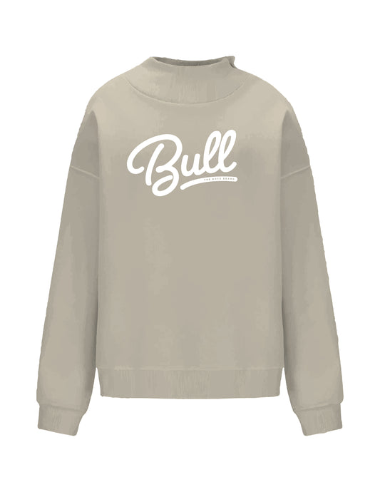 Bull Script - Khaki Graphic Turtle Neck Sweatshirt Adult Unisex | The Boyz Brand