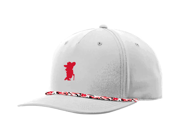 Col Reb - Red & White Structured Rope Classic Snap Back Hat | SIP Boyz