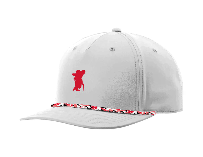 Col Reb - Red & White Structured Rope Classic Snap Back Hat | SIP Boyz