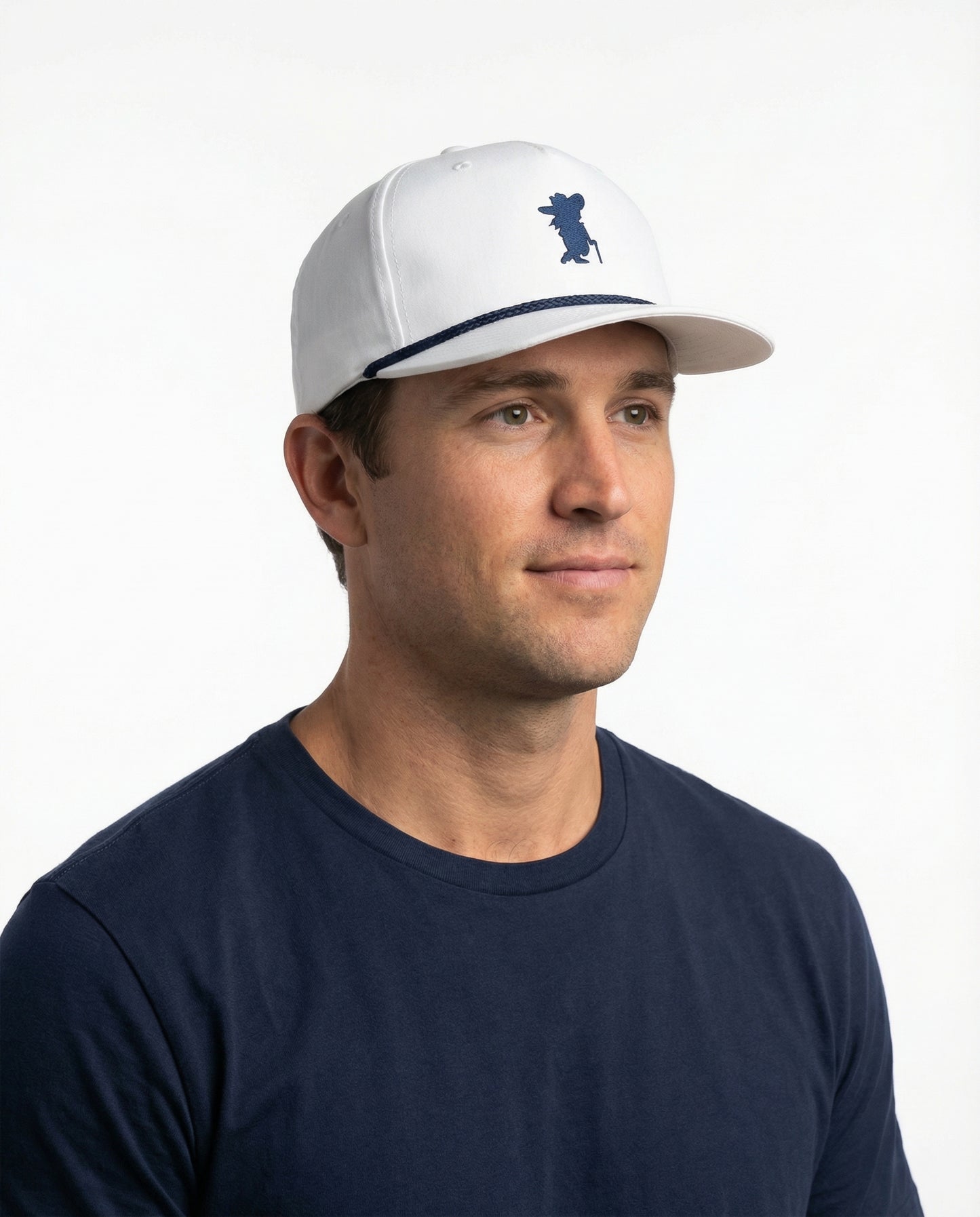 Col Reb - Blue & White Structured Rope Classic Snap Back Hat | SIP Boyz