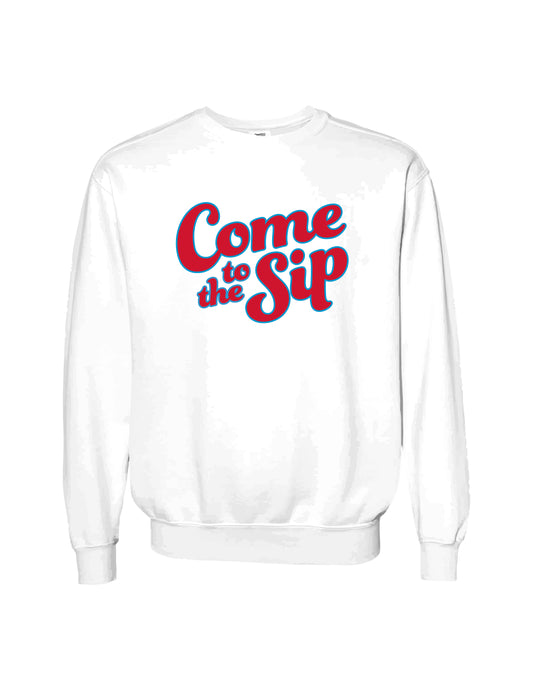 Come to the Sip -  White Graphic Crew Neck Sweatshirt Adult Unisex | SIP Boyz