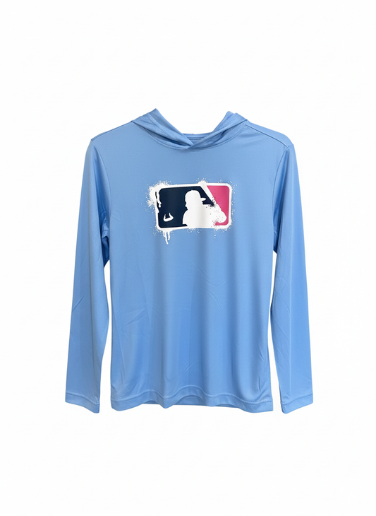 Bull Baseball - blue Graphic dry fit Hoodie Youth Unisex | SIP Boyz