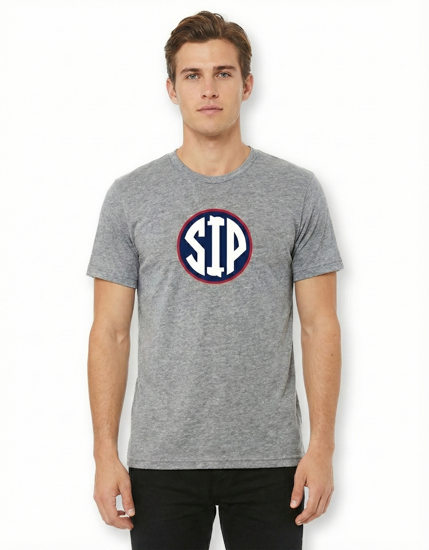 Center Circle SIP - Gray Graphic Tee Adult Unisex | SIP Boyz