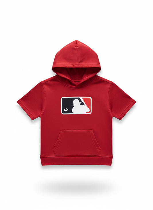 Bull Baseball - red Graphic dry fit short sleeve Hoodie Youth Unisex | SIP Boyz