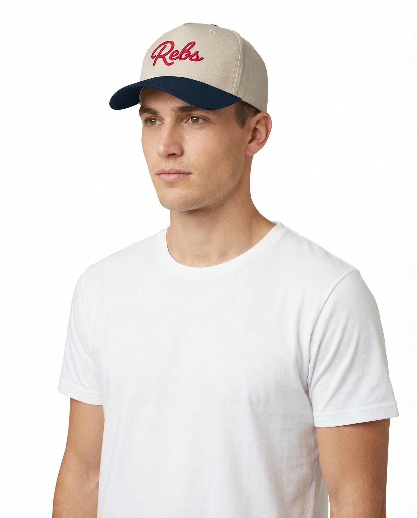 Rebs - Red Embroidered Khaki Otto Classic Snap Back Hat | SIP Boyz