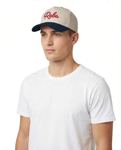 Rebs - Red Embroidered Khaki Otto Classic Snap Back Hat | SIP Boyz