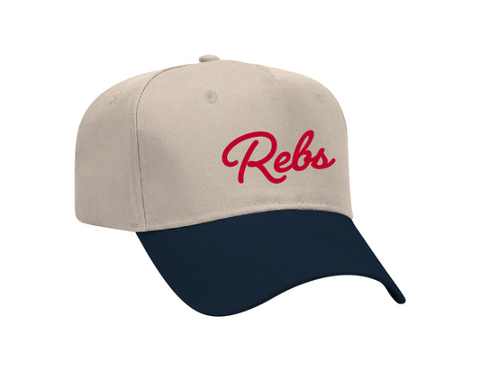 Rebs - Red Embroidered Khaki Otto Classic Snap Back Hat | SIP Boyz