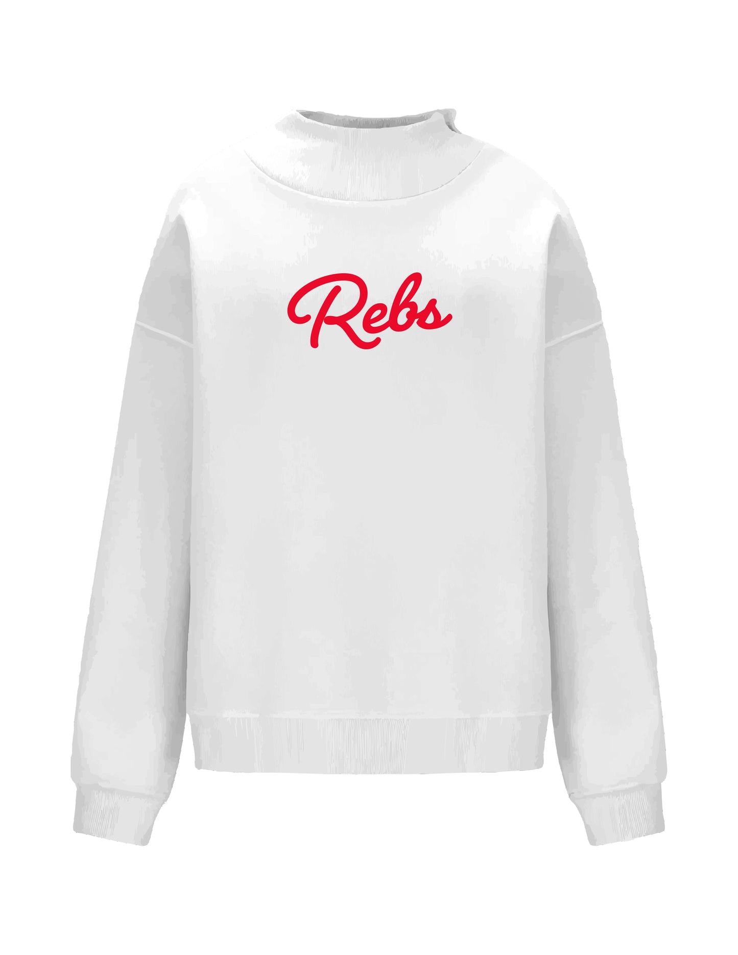 Rebs -  White Graphic Turtle Neck Sweatshirt Adult Unisex | SIP Boyz