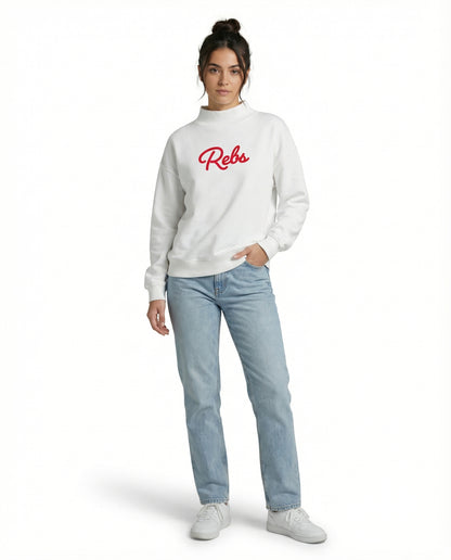 Rebs -  White Graphic Turtle Neck Sweatshirt Adult Unisex | SIP Boyz