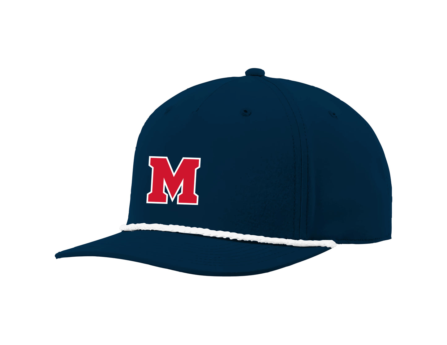 "M" - Navy Structured Rope Classic Snap Back Hat | SIP Boyz