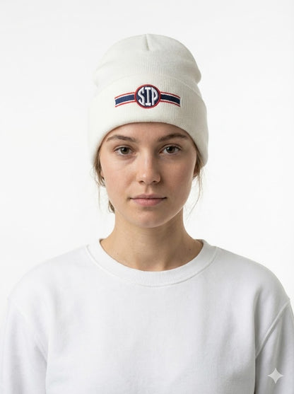Circle Sip - White Beanie - SIP Boyz