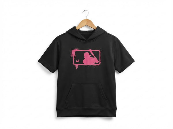 Bull Baseball - Black Graphic dry fit short sleeve Hoodie Youth Unisex | SIP Boyz