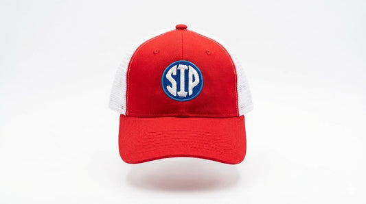 Circle SIP - Red White Structured Classic Snap Back Hat | SIP Boyz