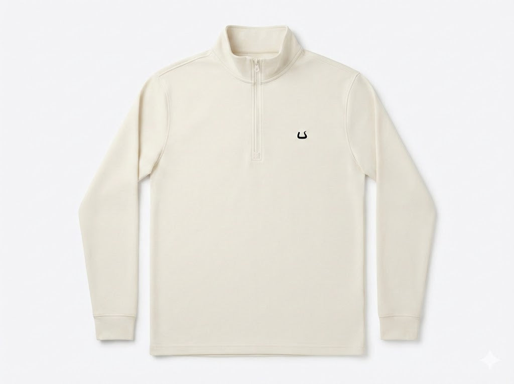 Bull Black - Cream Authority Quarter Zip Adult Unisex | SIP Boyz