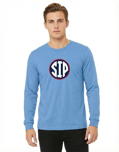 Center Circle SIP - Carolina Blue Graphic Long Sleeve Tee Adult Unisex | SIP Boyz