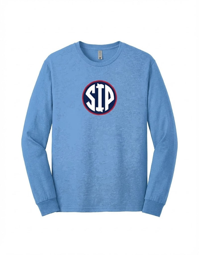 Center Circle SIP - Carolina Blue Graphic Long Sleeve Tee Adult Unisex | SIP Boyz