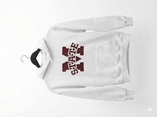 M-State-White Graphic Youth Unisex Hoodie